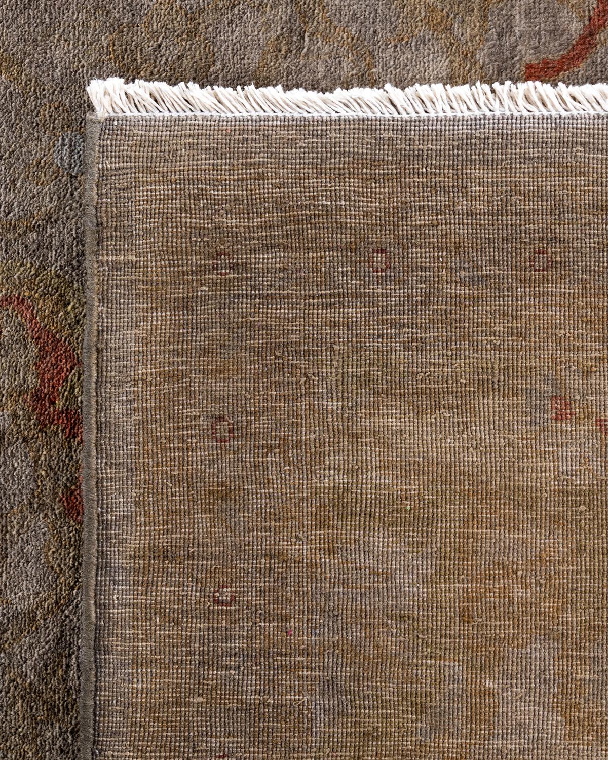 XXIe siècle et contemporain Tapis Contemporary Vibrance en laine nouée à la main gris en vente