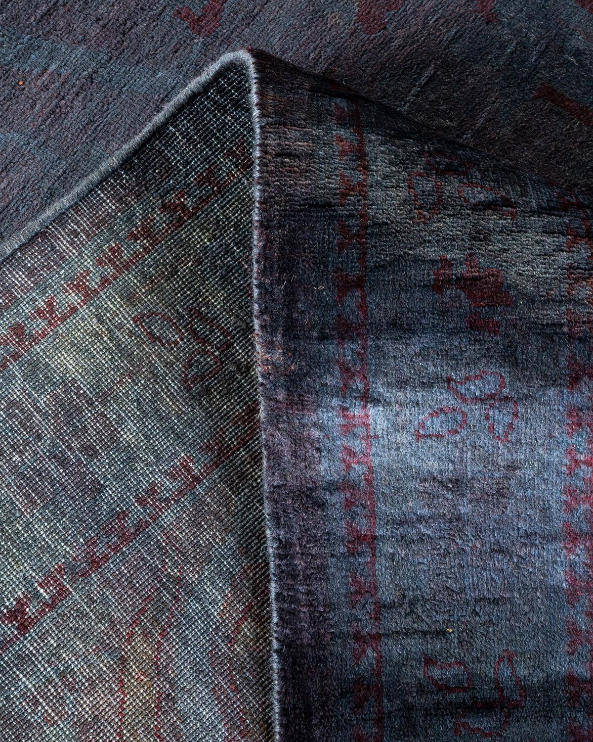 Contemporary Vibrance Hand Knotted Wool Gray Area Rug (Wolle) im Angebot