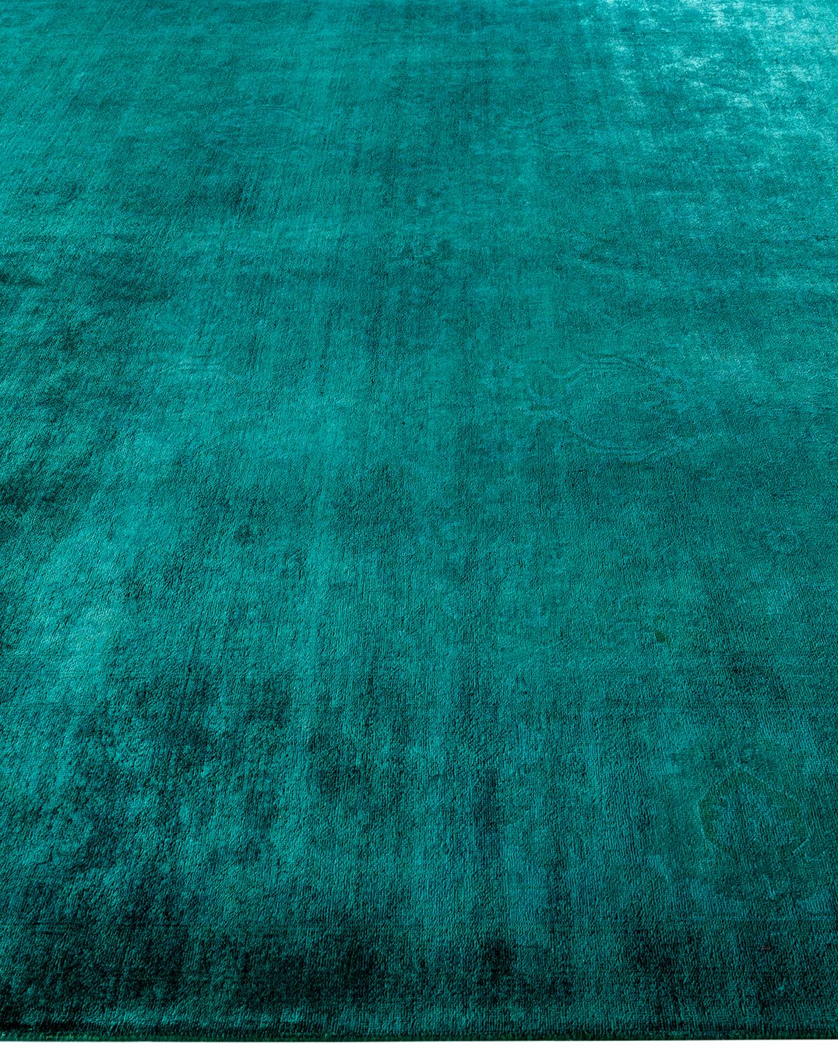 Alfombra verde de lana anudada a mano Contemporary Vibrance en Nuevo estado para la venta en Norwalk, CT