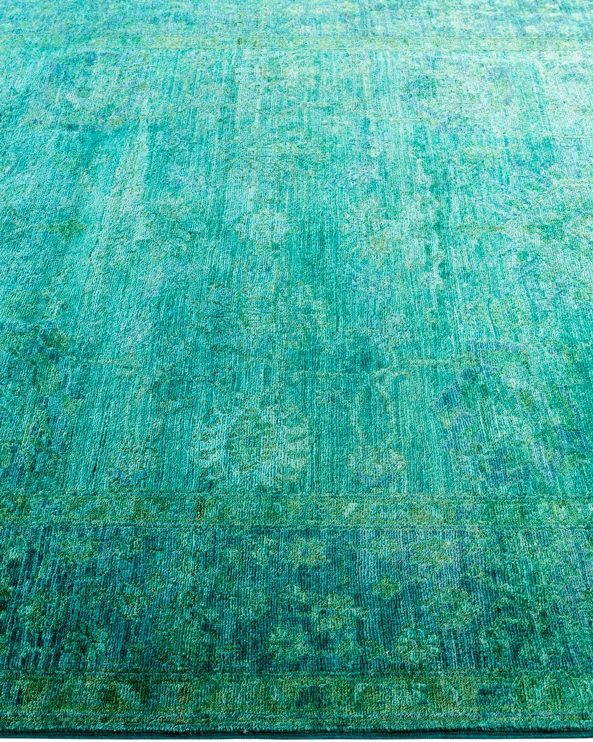 Alfombra verde de lana anudada a mano Contemporary Vibrance en Nuevo estado para la venta en Norwalk, CT