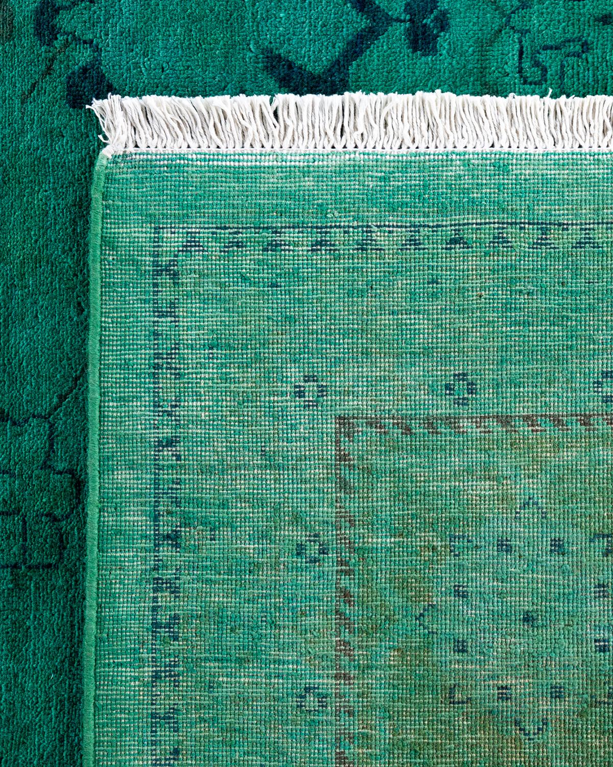 Alfombra verde de lana anudada a mano Contemporary Vibrance Siglo XXI y contemporáneo en venta