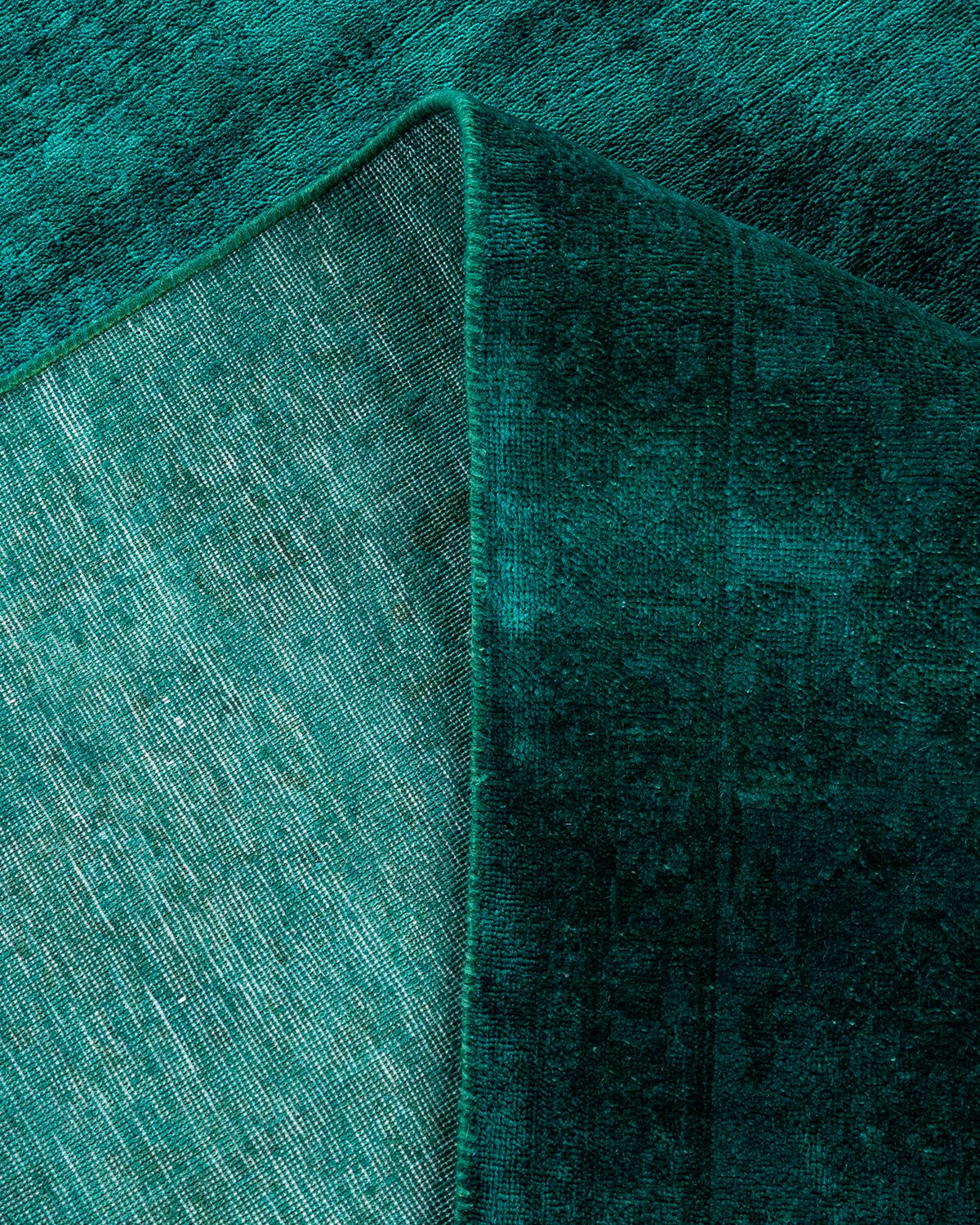 Alfombra verde de lana anudada a mano Contemporary Vibrance Lana en venta