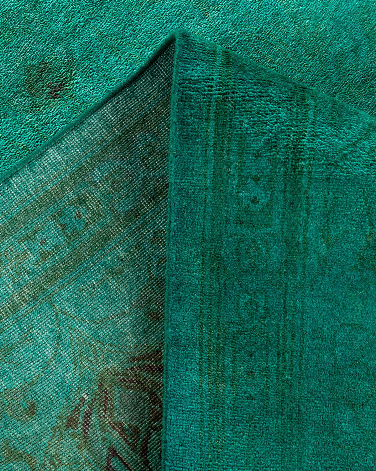 Lana Tappeto d'area Vibrance contemporaneo in lana annodata a mano di colore verde in vendita