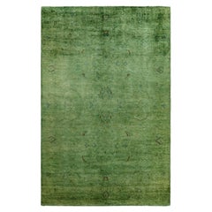 Contemporary Vibrance Handgeknüpfter Wollteppich Grün