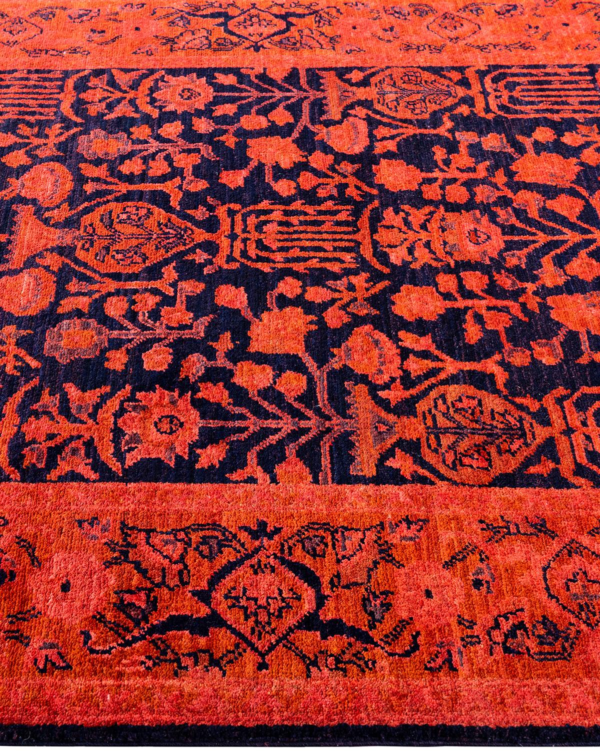 Tapis Contemporary Vibrance en laine nouée à la main Orange Neuf - En vente à Norwalk, CT