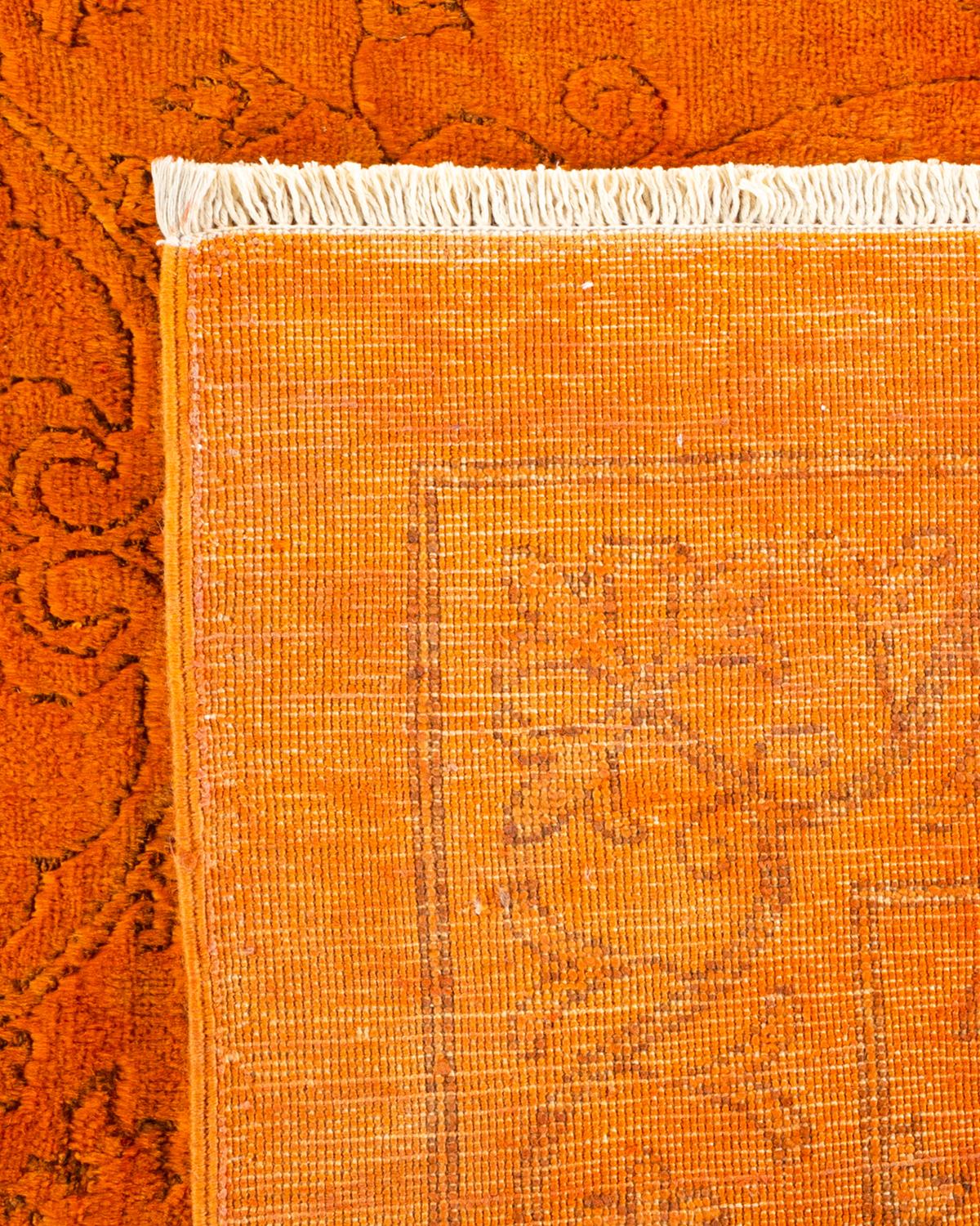 Alfombra anaranjada contemporánea de lana anudada a mano Vibrance Siglo XXI y contemporáneo en venta