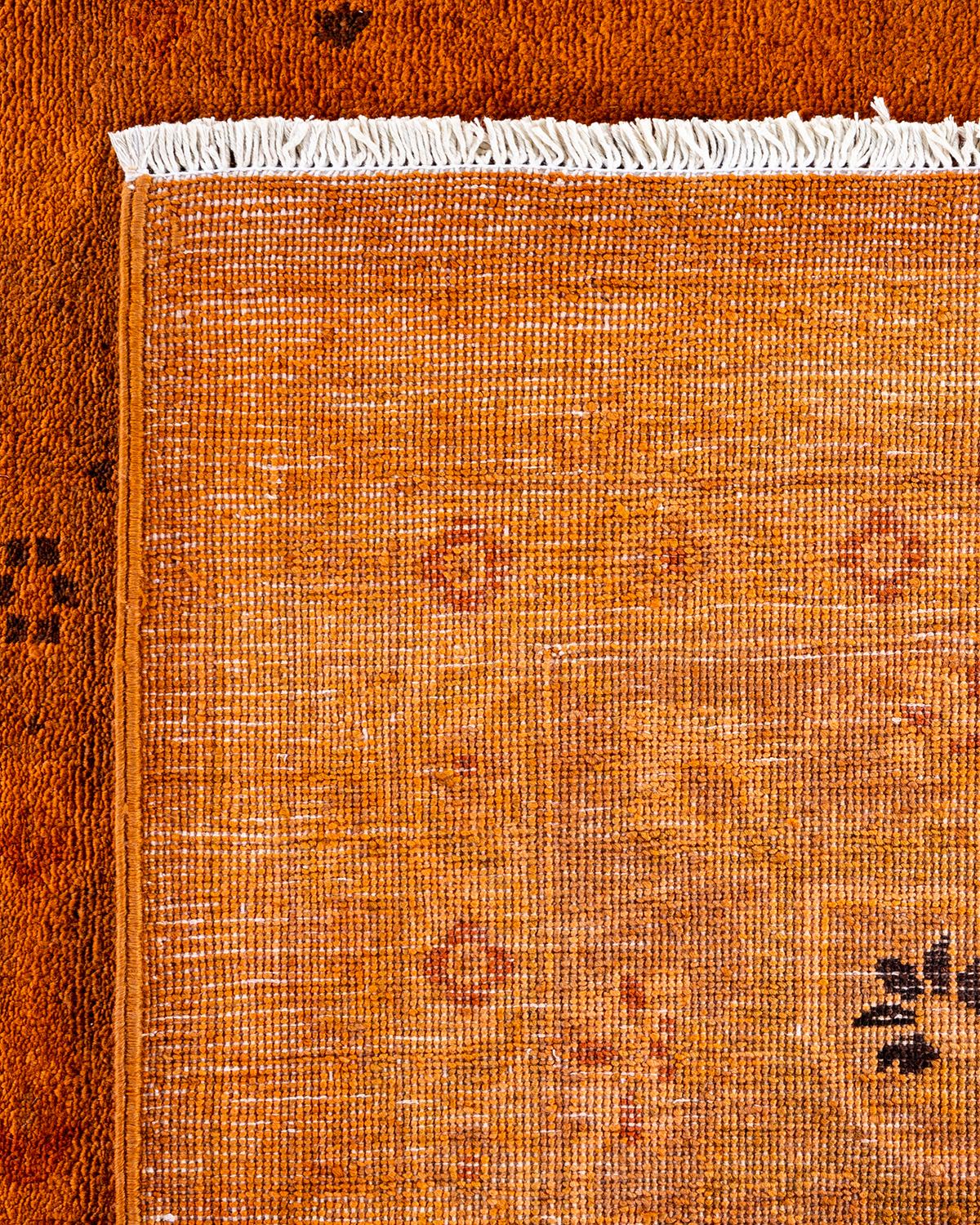 Alfombra anaranjada contemporánea de lana anudada a mano Vibrance Siglo XXI y contemporáneo en venta