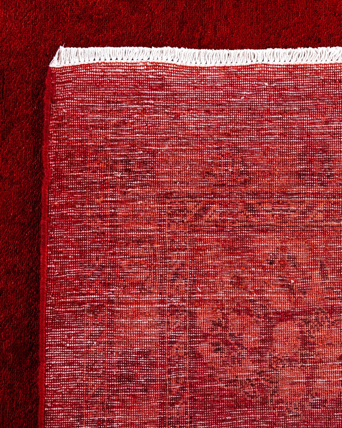 Contemporary Vibrance Hand Knotted Wool Orange Area Rug (21. Jahrhundert und zeitgenössisch) im Angebot