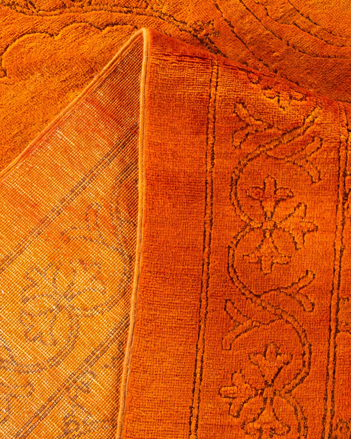 Alfombra anaranjada contemporánea de lana anudada a mano Vibrance Lana en venta