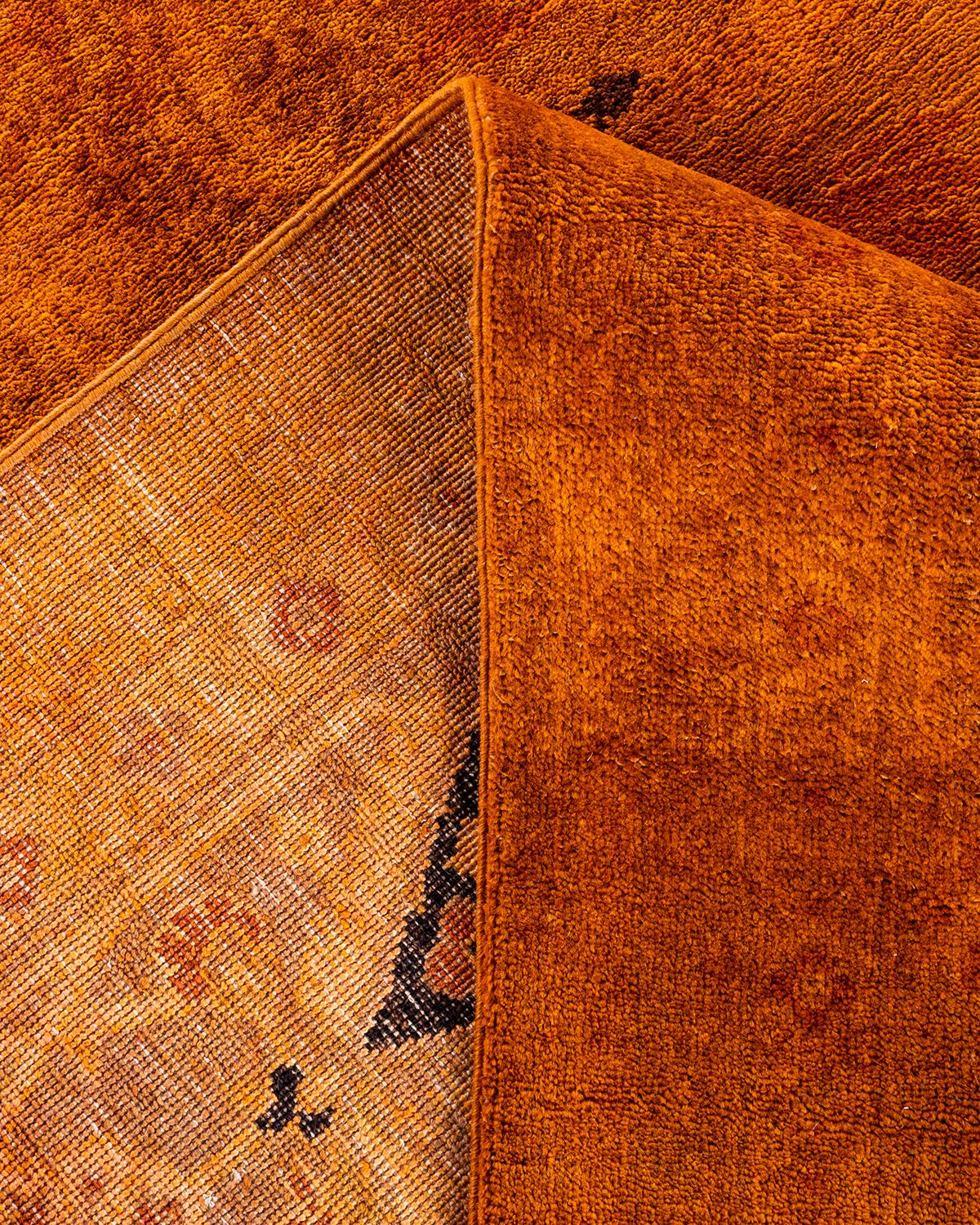 Alfombra anaranjada contemporánea de lana anudada a mano Vibrance Lana en venta
