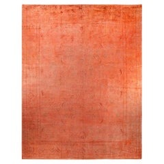 Contemporary Vibrance Hand Knotted Wool Orange Area Rug