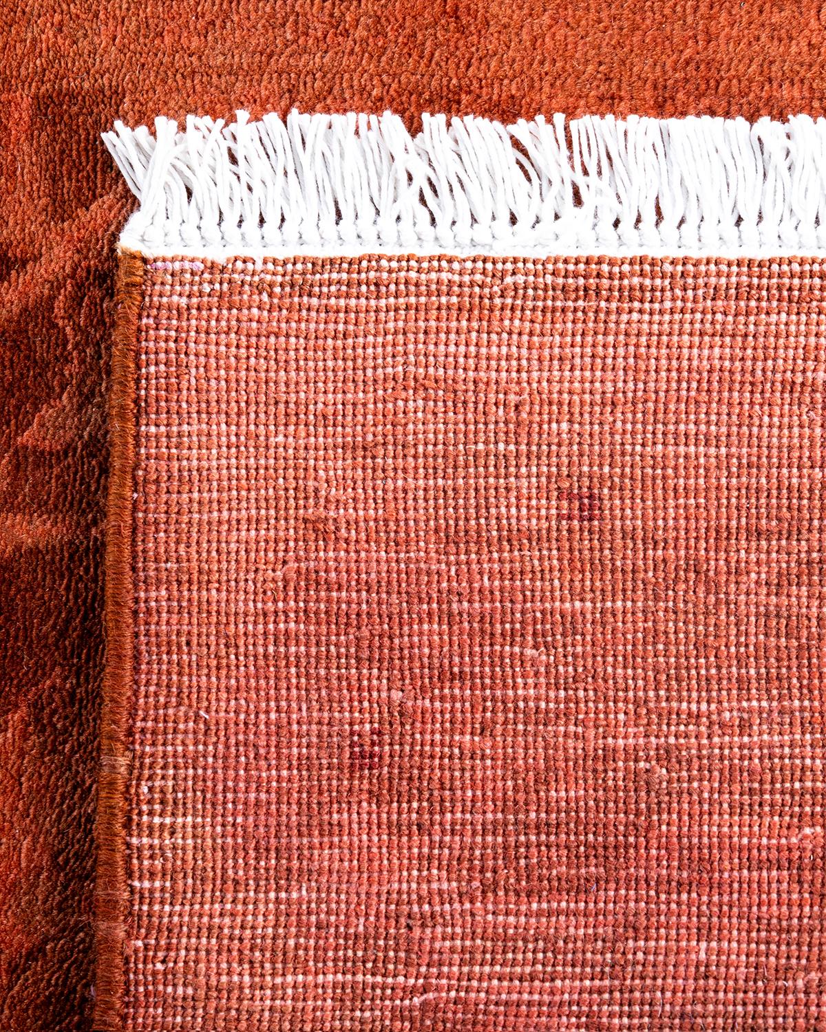 Contemporary Vibrance Orange Läufer aus handgeknüpfter Wolle  (21. Jahrhundert und zeitgenössisch) im Angebot