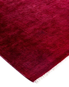 Contemporary Vibrance Hand Knotted Wool Pink Area Rug