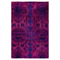 Contemporary Vibrance Hand Knotted Wool Pink Area Rug 