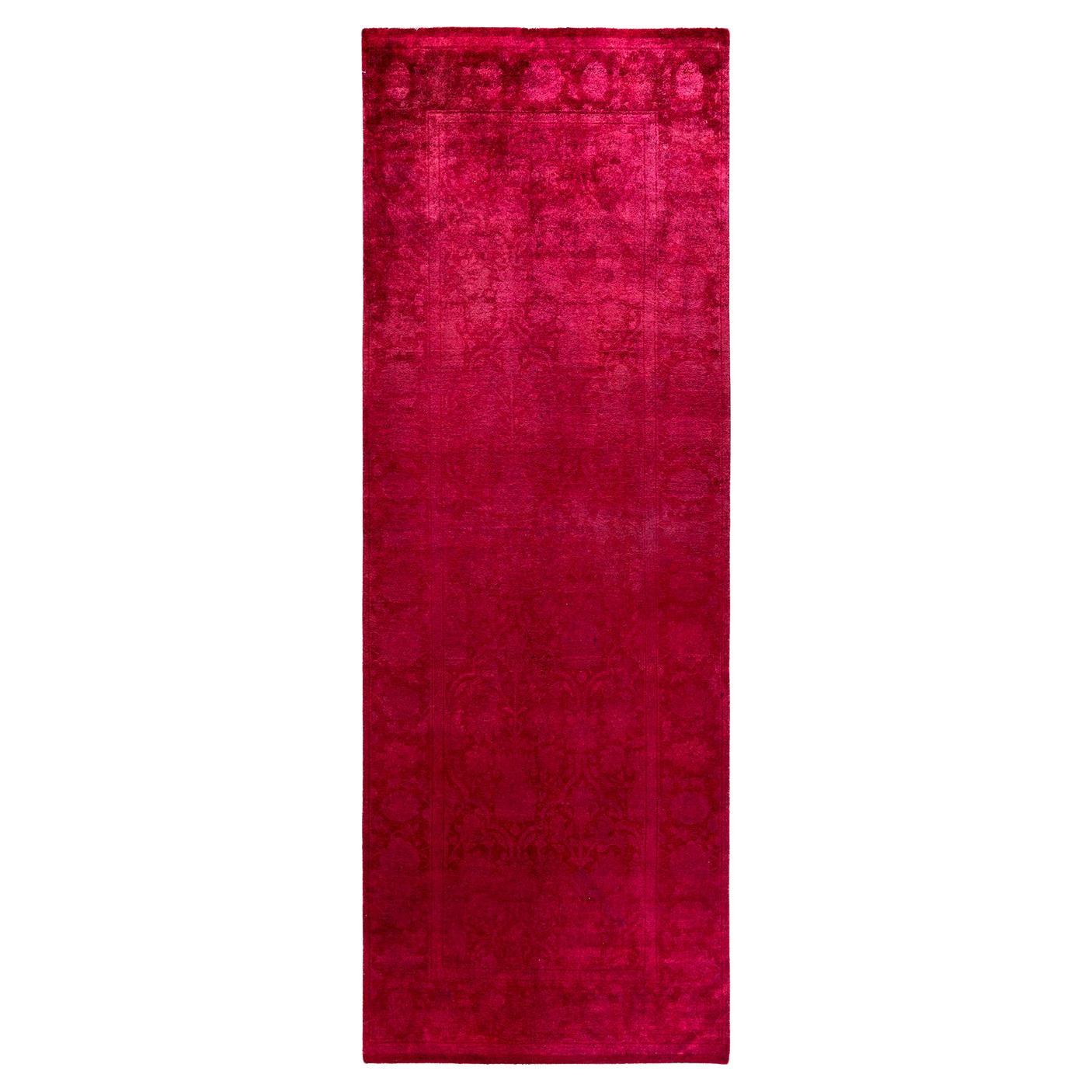 Contemporary Vibrance Hand Knotted Wool Pink Area Rug im Angebot