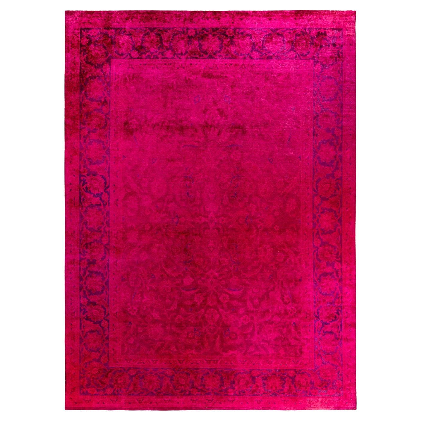 Contemporary Vibrance Hand Knotted Wool Pink Area Rug