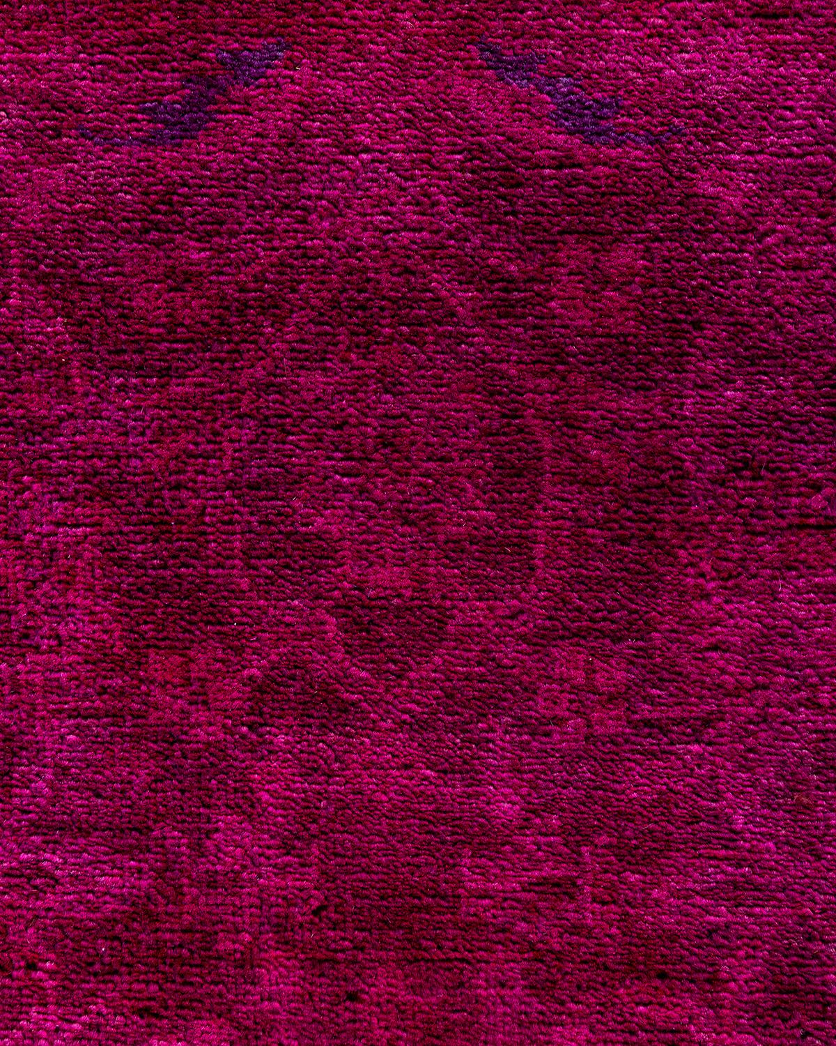 Contemporary Vibrance Hand Knotted Wool Pink Runner (Pakistanisch) im Angebot