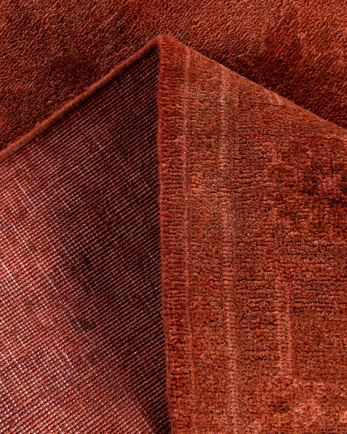 Laine Tapis de course contemporain en laine nouée à la main Vibrance rose en vente