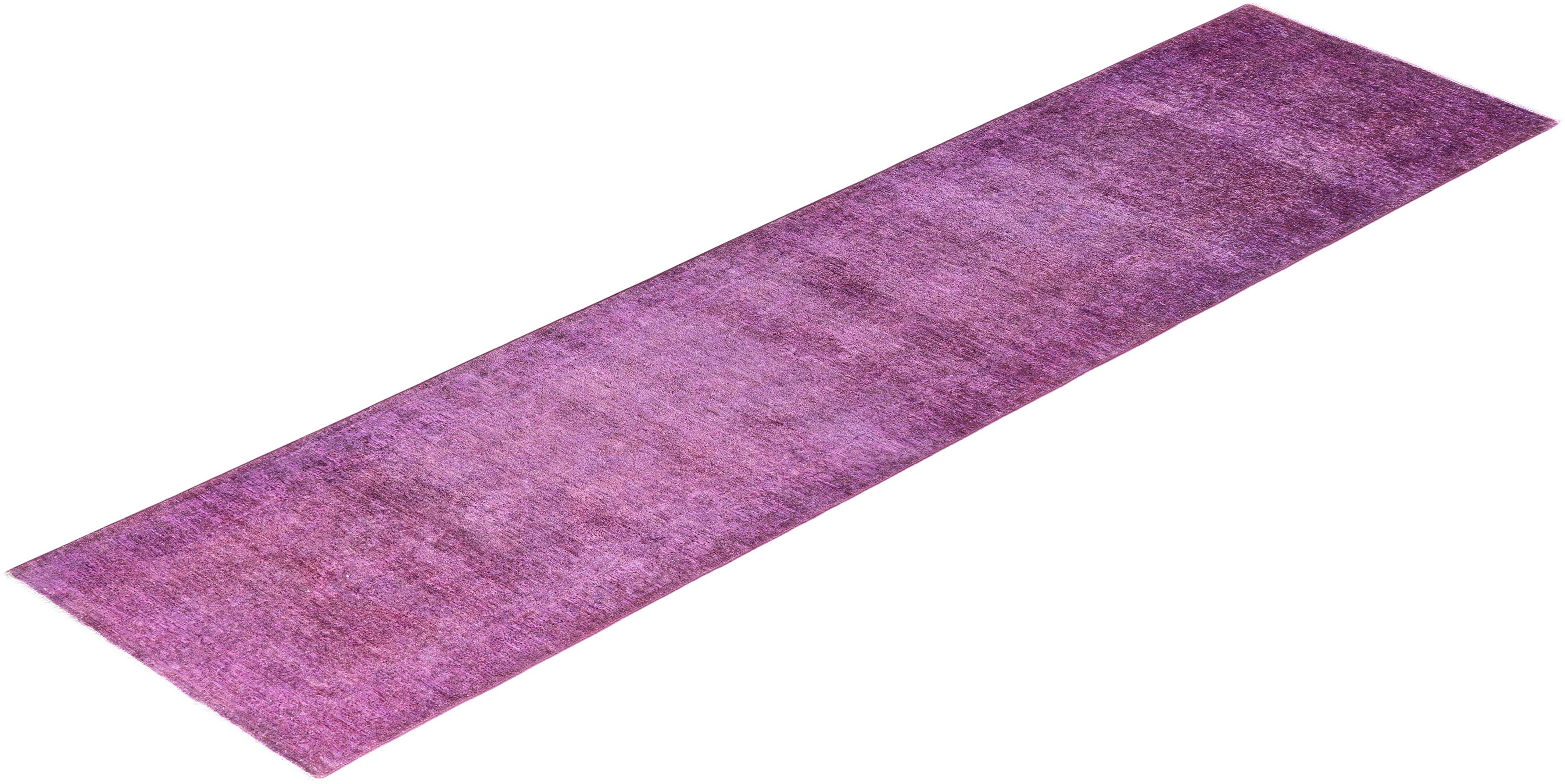 Contemporary Vibrance Hand Knotted Wool Pink Runner  im Angebot 2