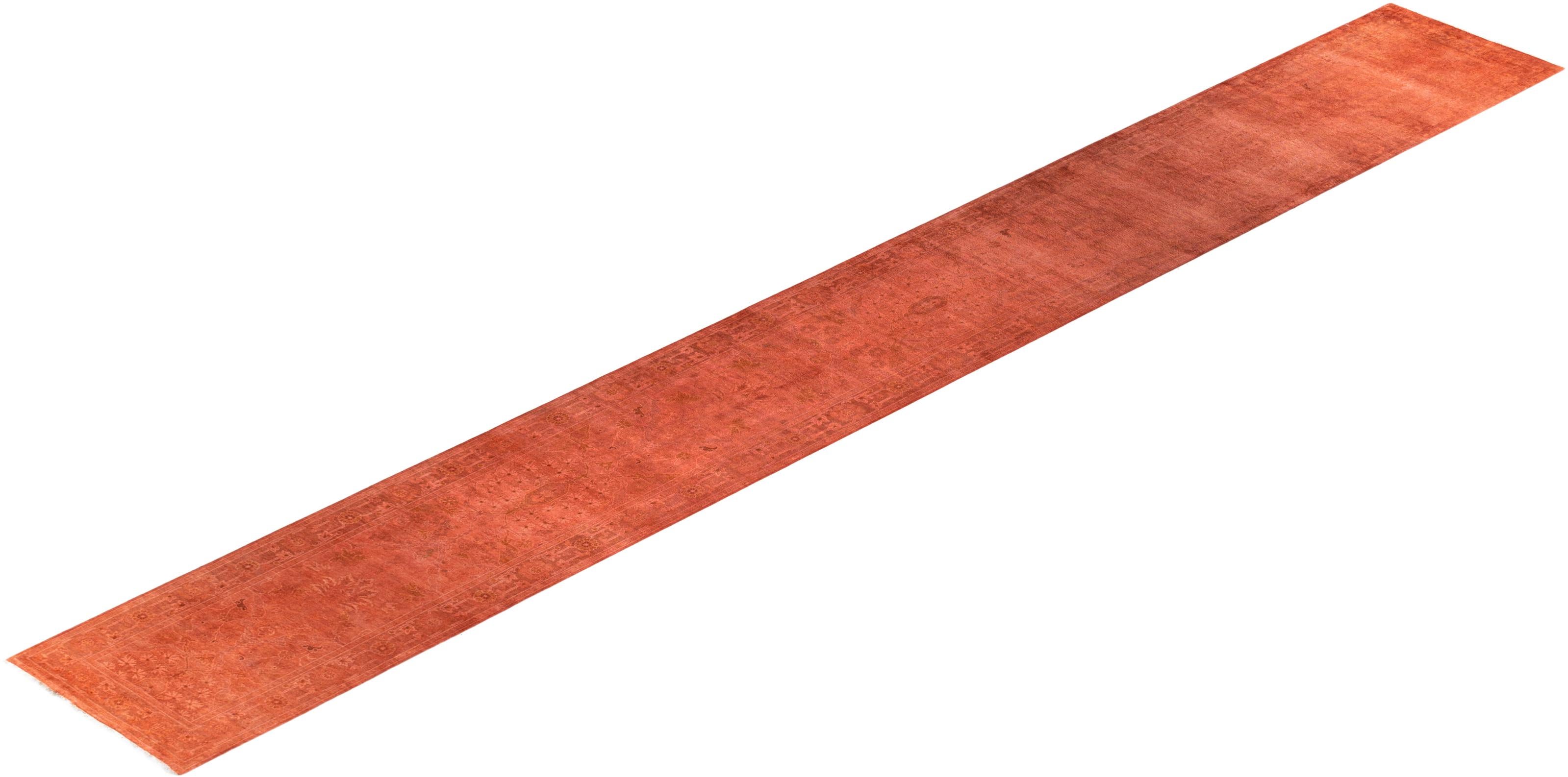 Tapis de course contemporain en laine nouée à la main Vibrance rose en vente 2