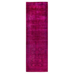 Contemporary Vibrance Hand Knotted Wool Pink Runner