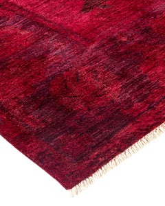 Contemporary Vibrance Hand Knotted Wool Purple Area Rug