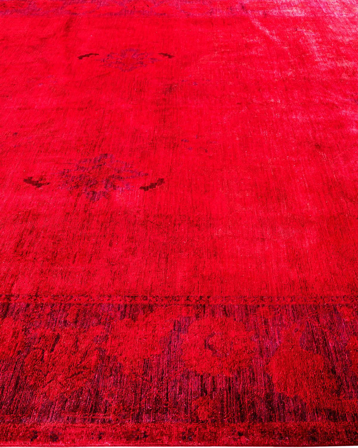 Tapis Contemporary Vibrance en laine nouée à la main pourpre Neuf - En vente à Norwalk, CT