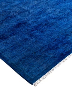 Contemporary Vibrance Hand Knotted Wool Purple Runner