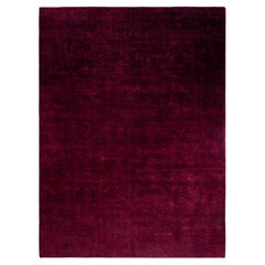 Contemporary Vibrance Hand Knotted Wool Red Area Rug 