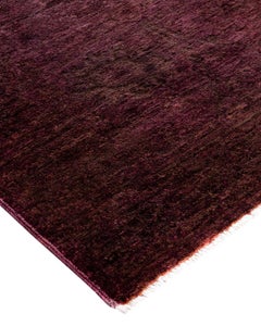 Contemporary Vibrance Hand Knotted Wool Red Runner