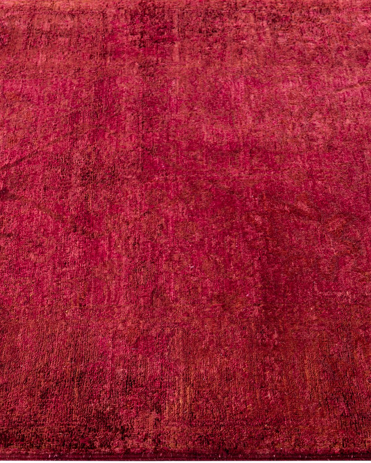 Tapis de course contemporain en laine nouée à la main Vibrance rouge Neuf - En vente à Norwalk, CT