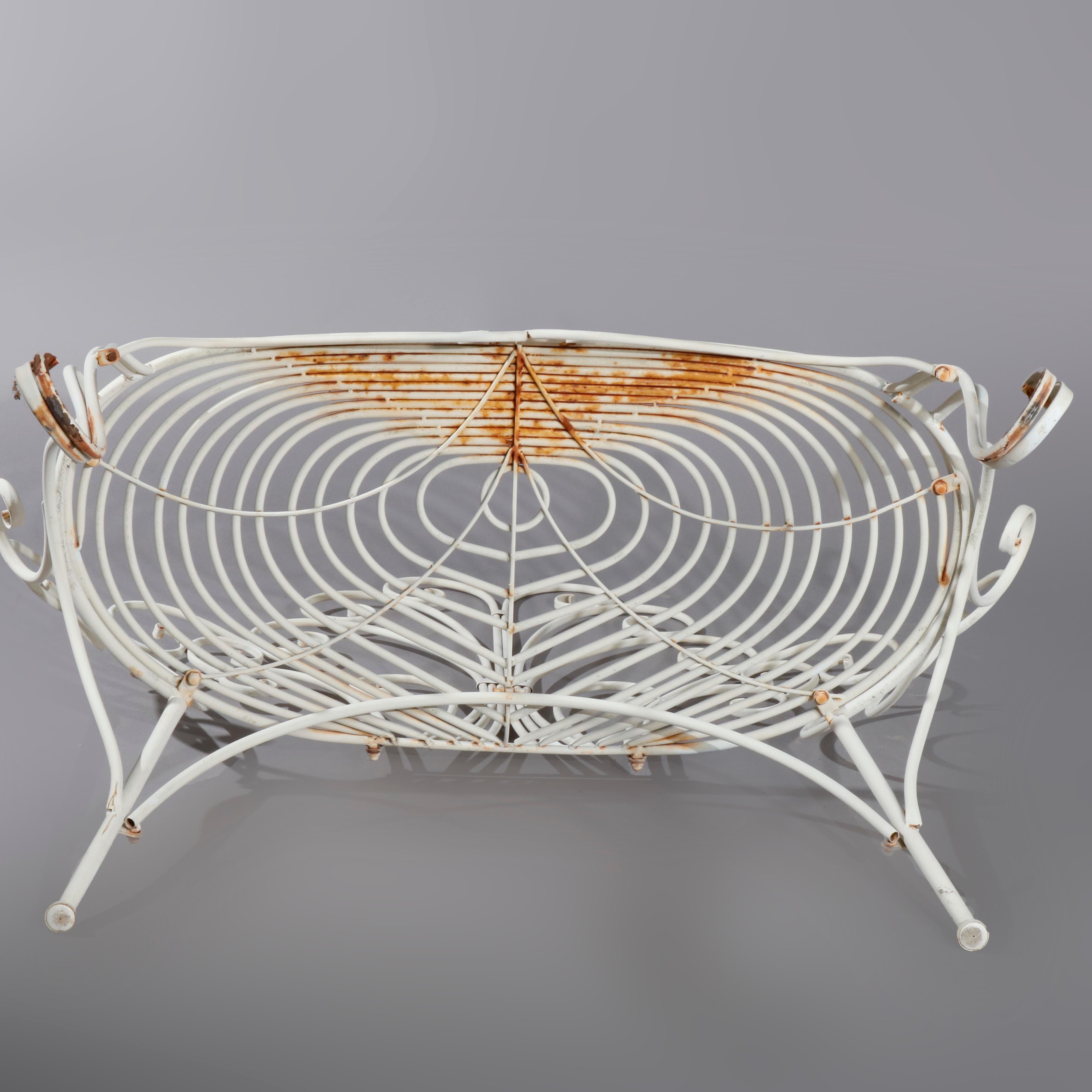 Contemporary Victorian Style High Wire Form Garden Bench, 20th Century 7
