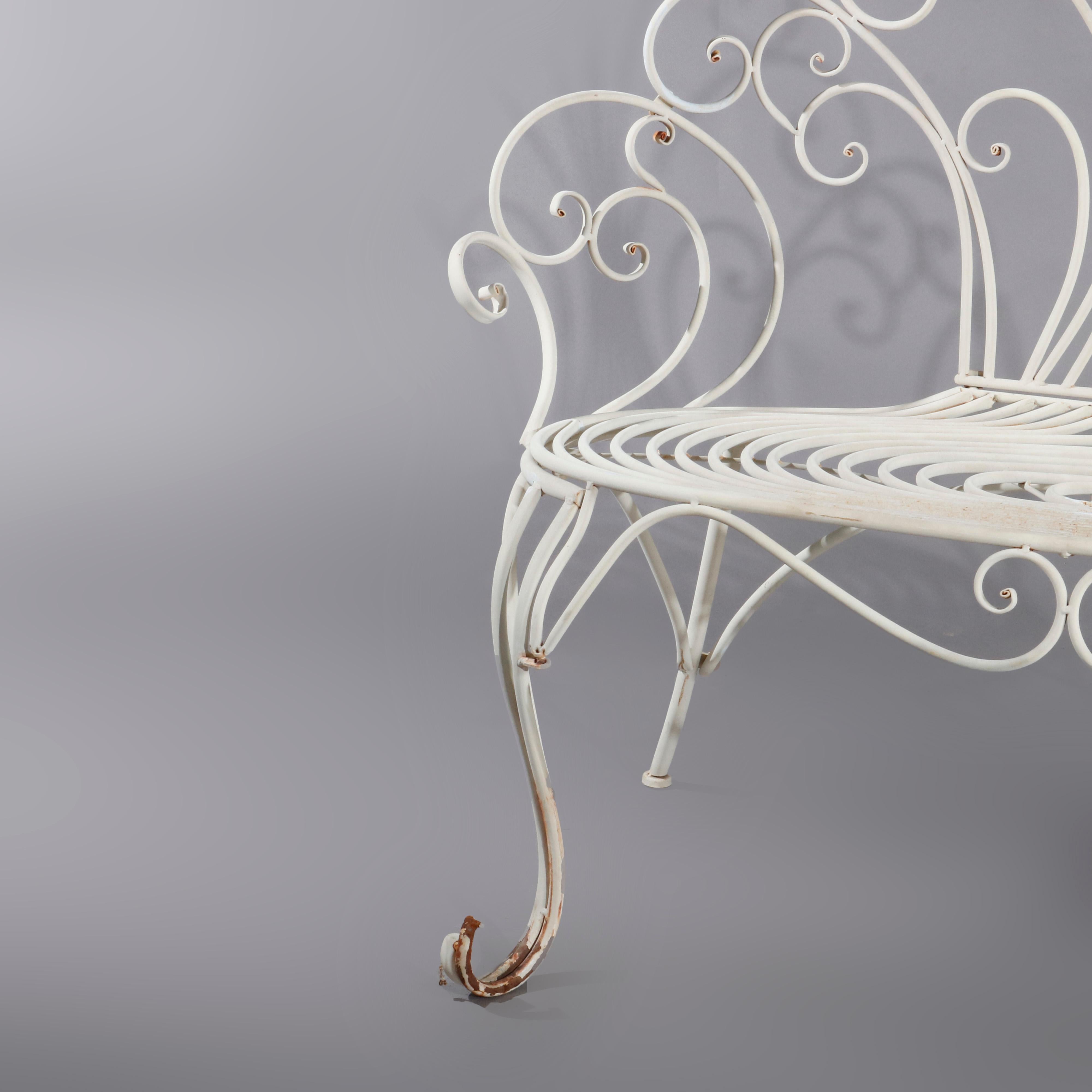 Contemporary Victorian Style High Wire Form Garden Bench, 20th Century In Good Condition In Big Flats, NY