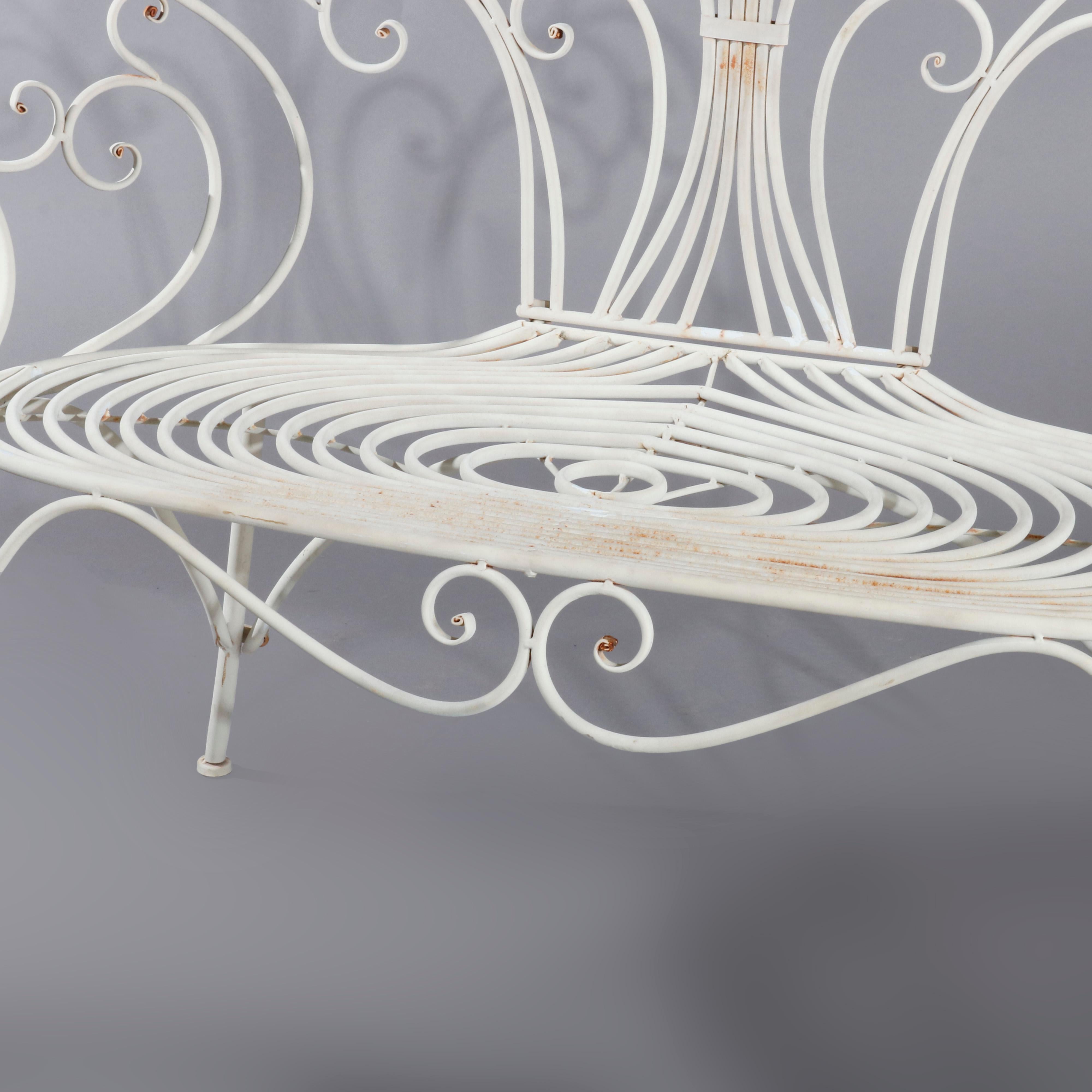 Contemporary Victorian Style High Wire Form Garden Bench, 20th Century 1