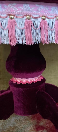 Contemporary Vintage Jokes Coffee Table Wood Velvet Pink Lilac Burgundy