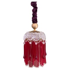 Suspension Contemporary Vintage Jokes Glass Velvet Brass Red Gold