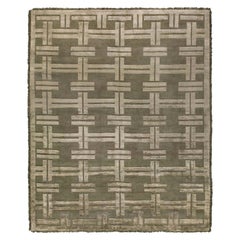 Contemporary Vittorio Geometric Design Handmade Rug by Doris Leslie Blau