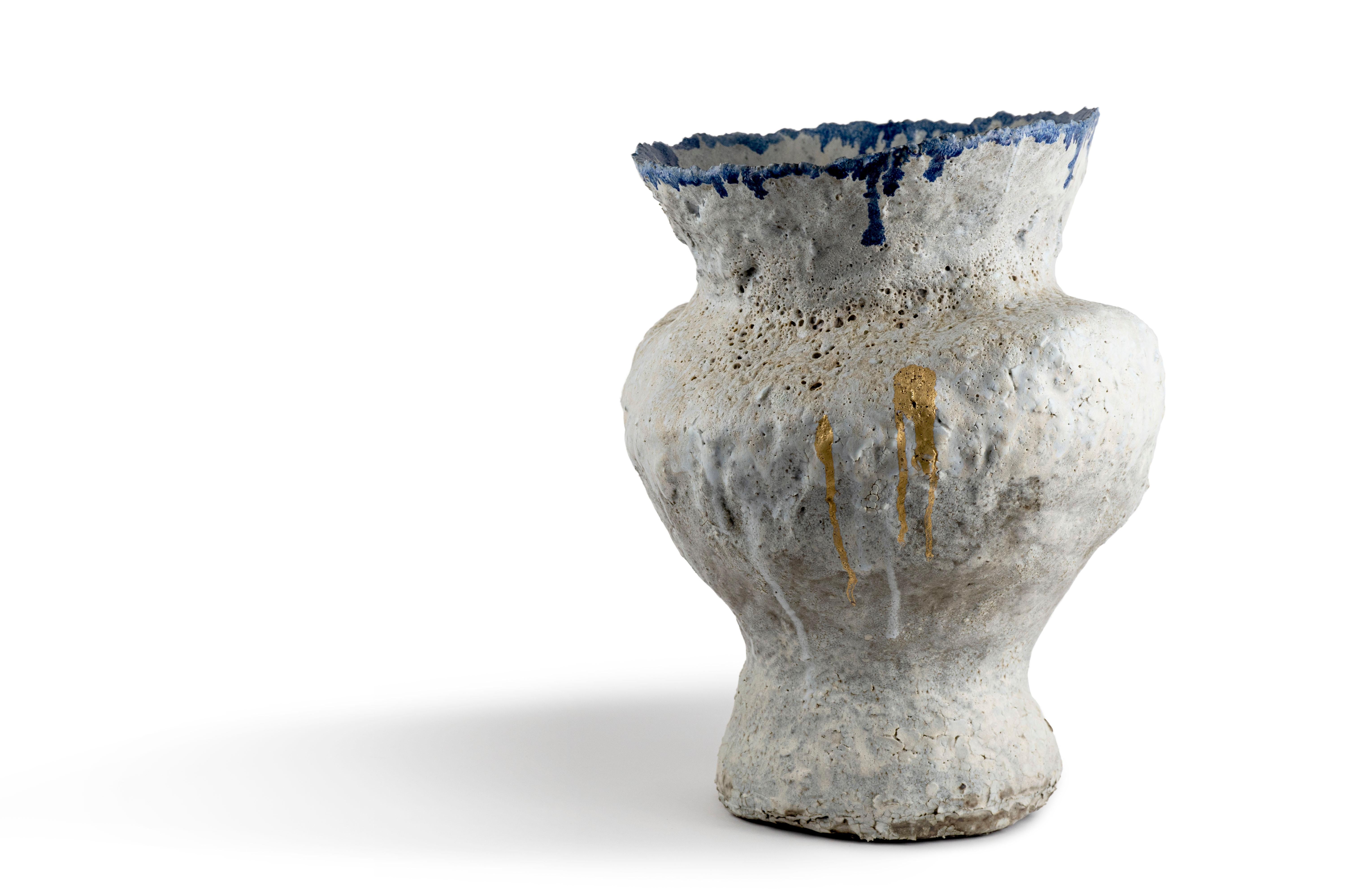 Hand-Crafted Contemporary Vocanic Clay V-1253 PASTORAL Series Vessel For Sale