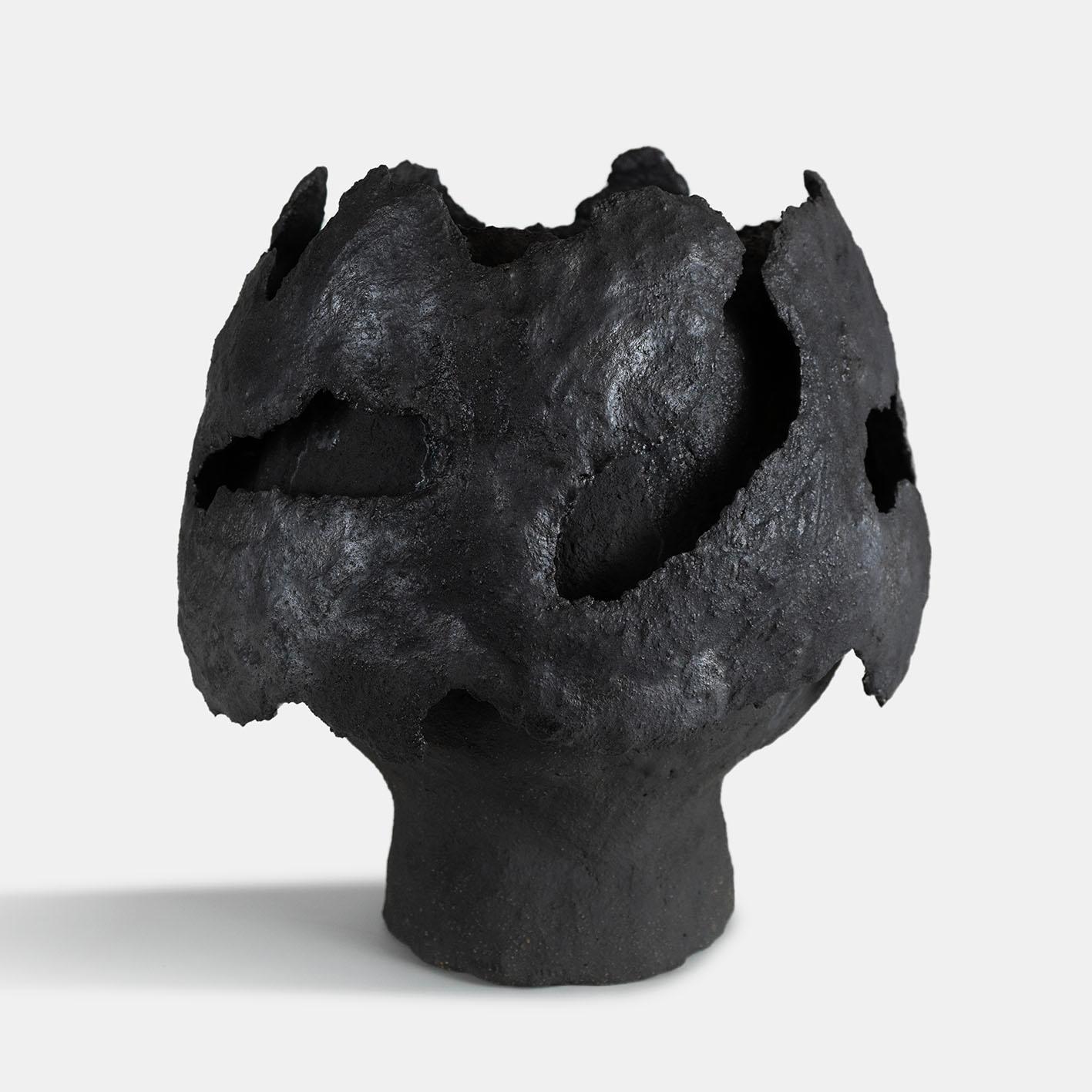 Hand-Crafted Contemporary Vocanic Clay V-1349 BOBO Series Vessel For Sale