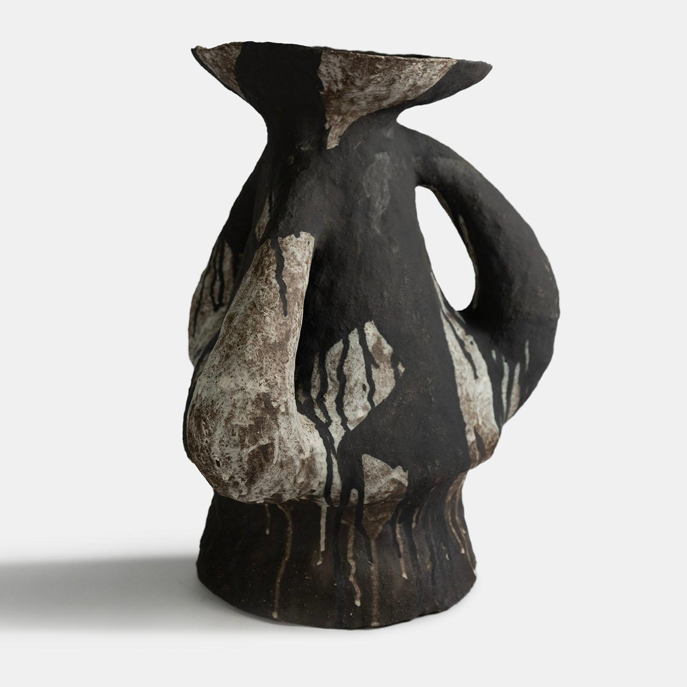 Ceramic Contemporary Vocanic Clay V-1385 Gongkai SeriesVessel For Sale
