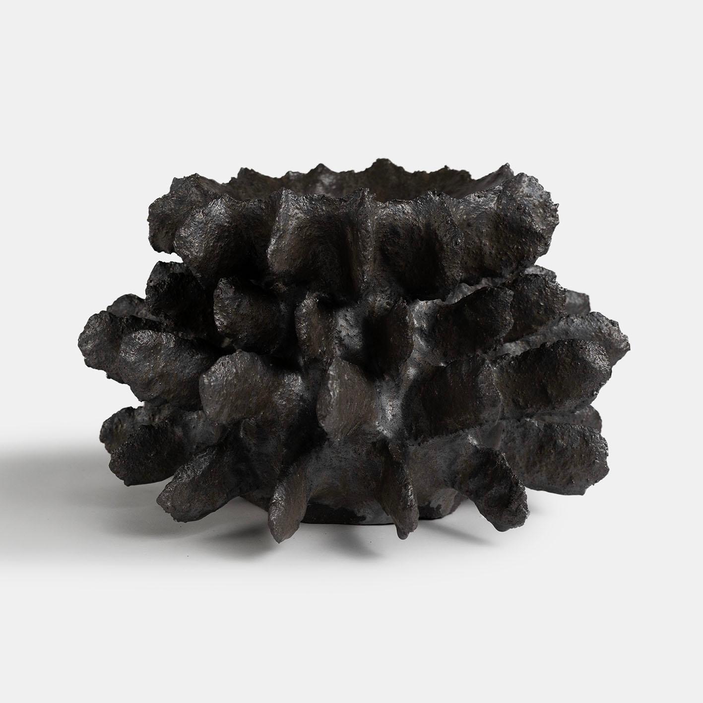 Belgian Contemporary Vocanic Clay V-1391 KUWABATA Series Vessel For Sale