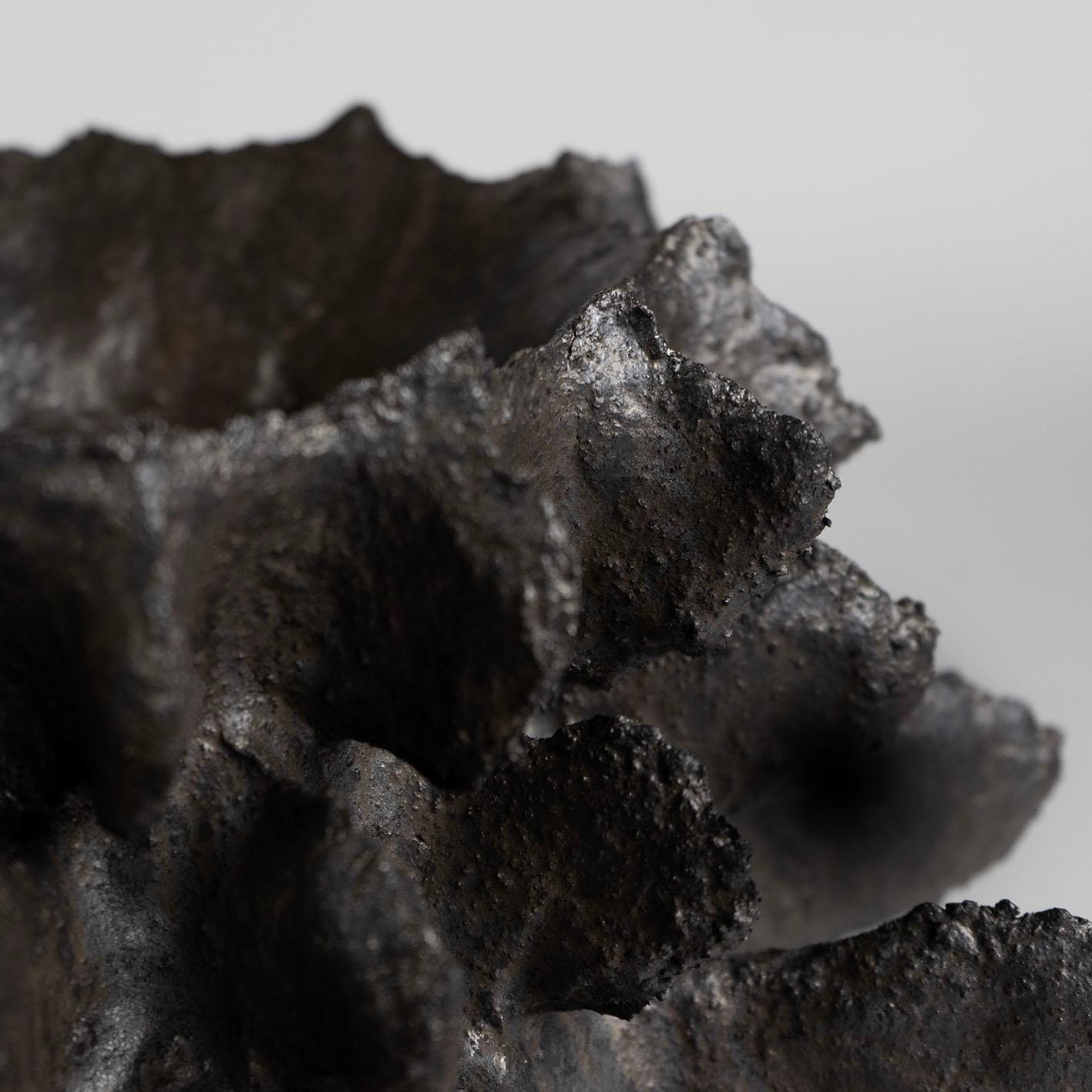 Ceramic Contemporary Vocanic Clay V-1391 KUWABATA Series Vessel For Sale