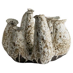 Recipiente contemporáneo de barro cocido V-1409 Serie Berbère
