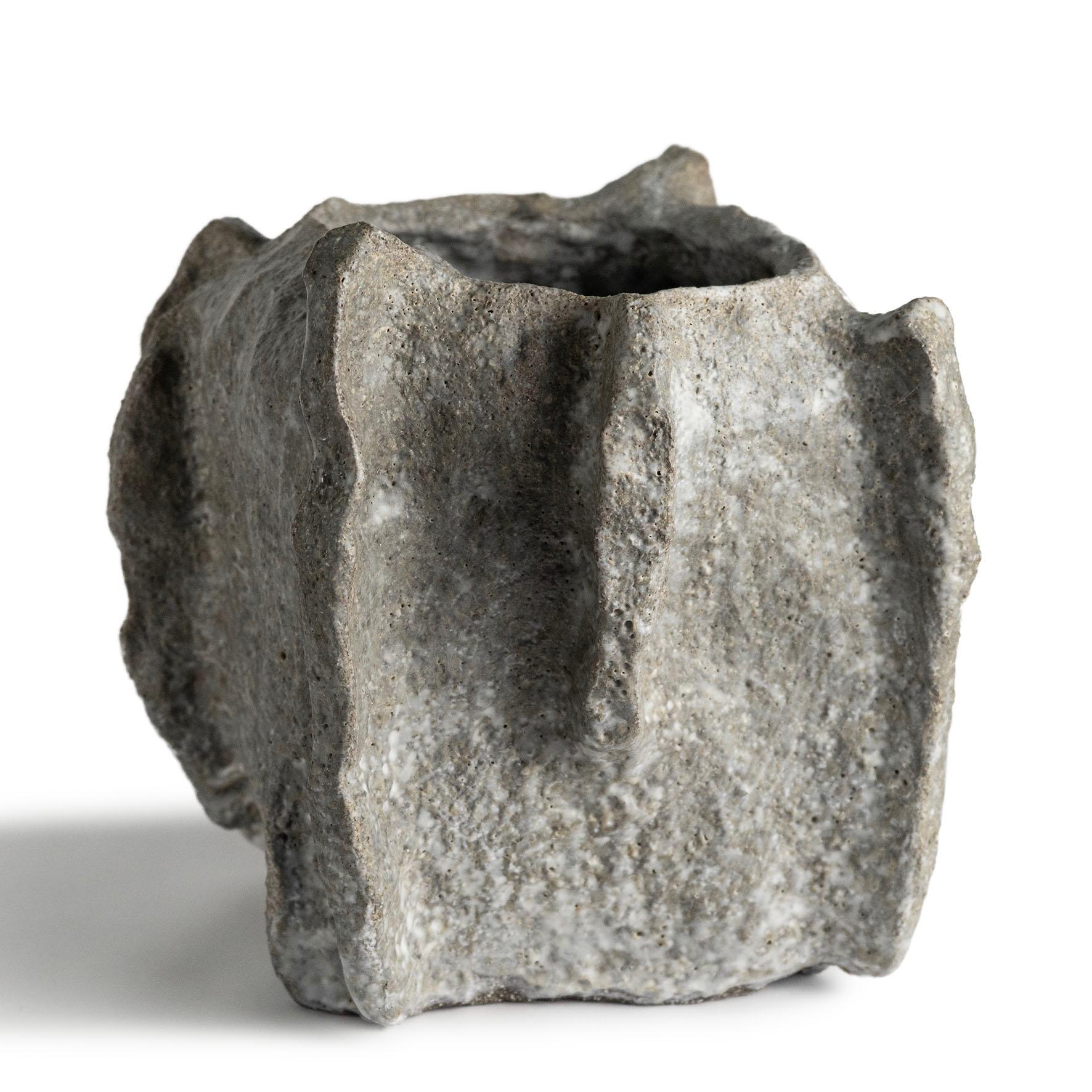 Hand-Crafted Contemporary Vocanic Clay V-1412 Module Series Vessel For Sale