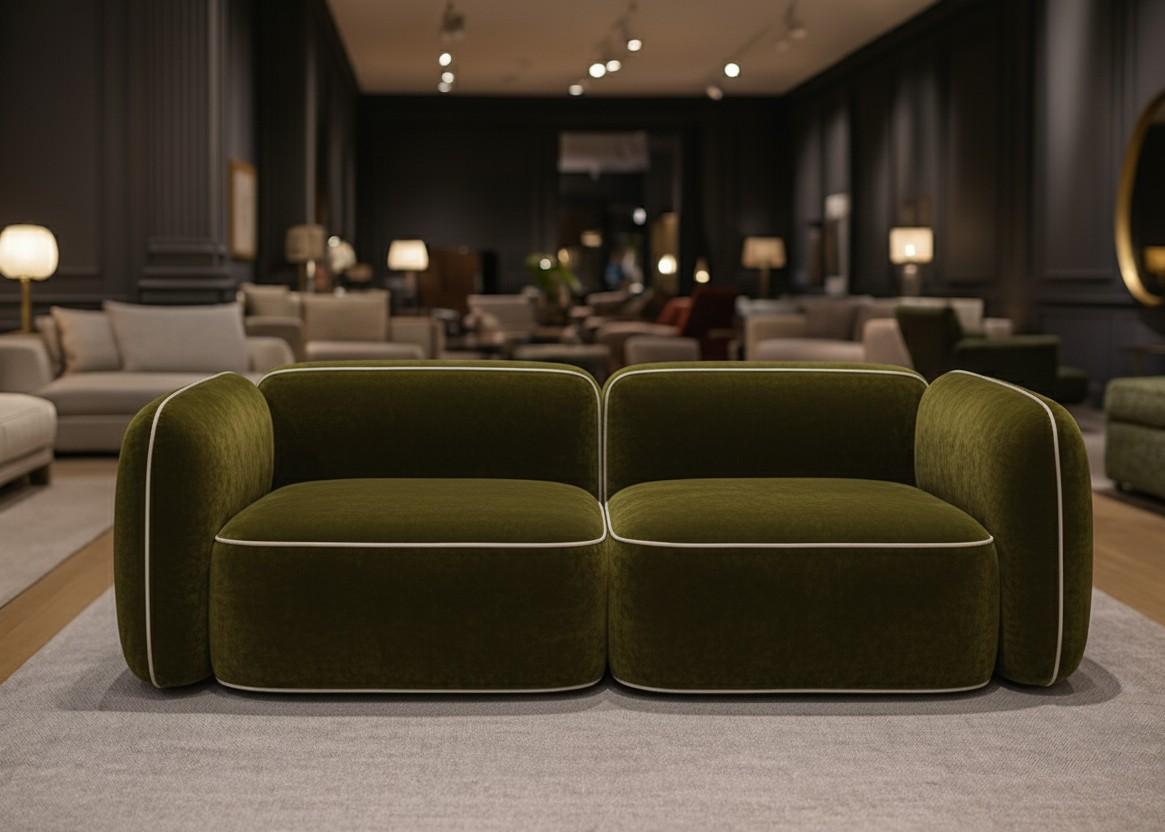 Fatto a mano Divano 2 posti voluminoso e contemporaneo dai contorni arrotondati di Carlos Soriano in vendita