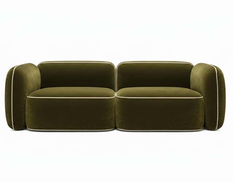 Compact Rounded Sofa Minimalist Sculptural Compact Sofa with Rounded Feminine Silhouette in ...