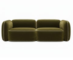 Contemporary Voluminous 2-seater Sofa with Rounded Contours By Carlos Soriano