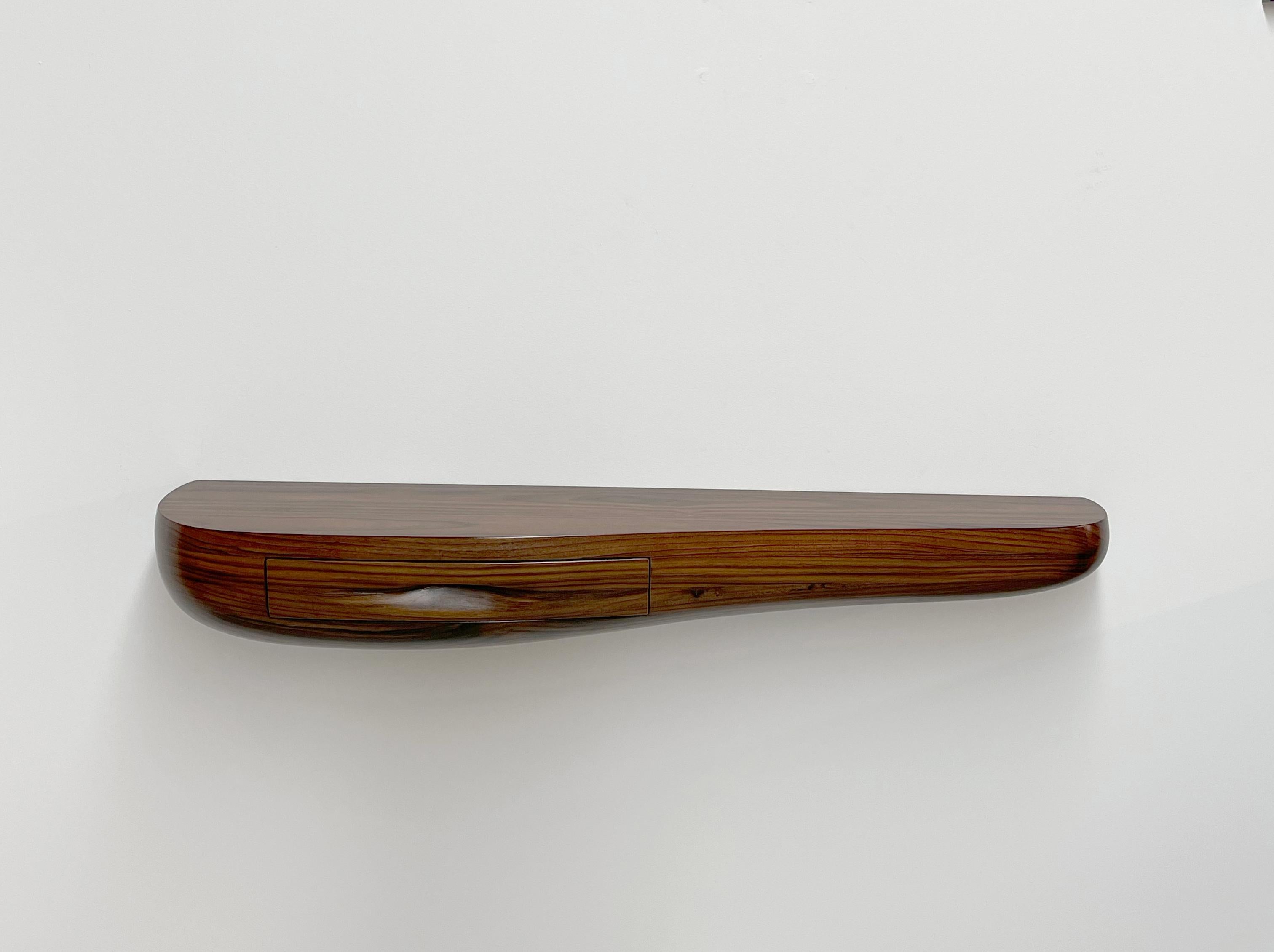 Contemporary Wall Console in Solid Mahogany 