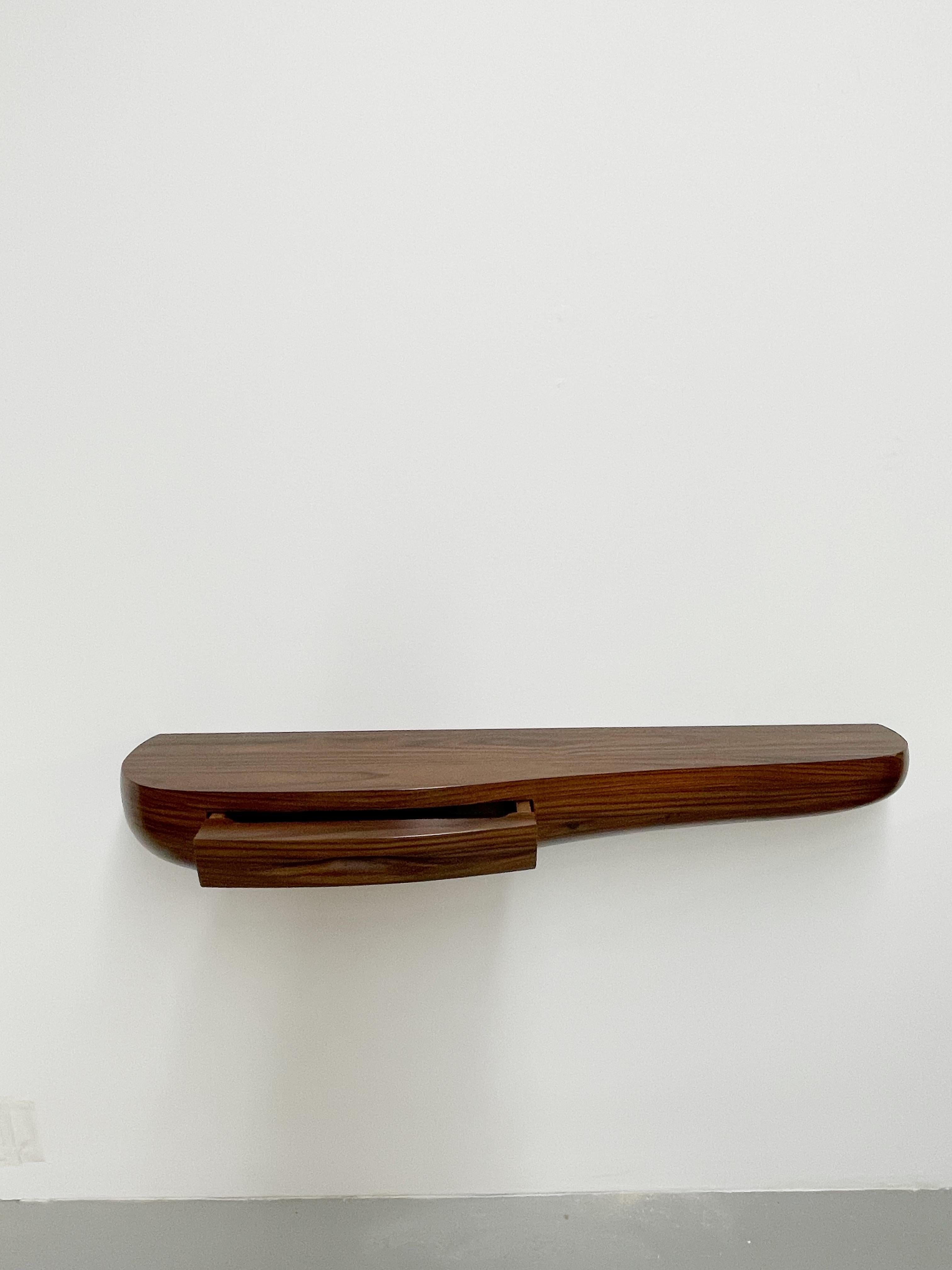 Contemporary Wall Console in Solid Mahogany 