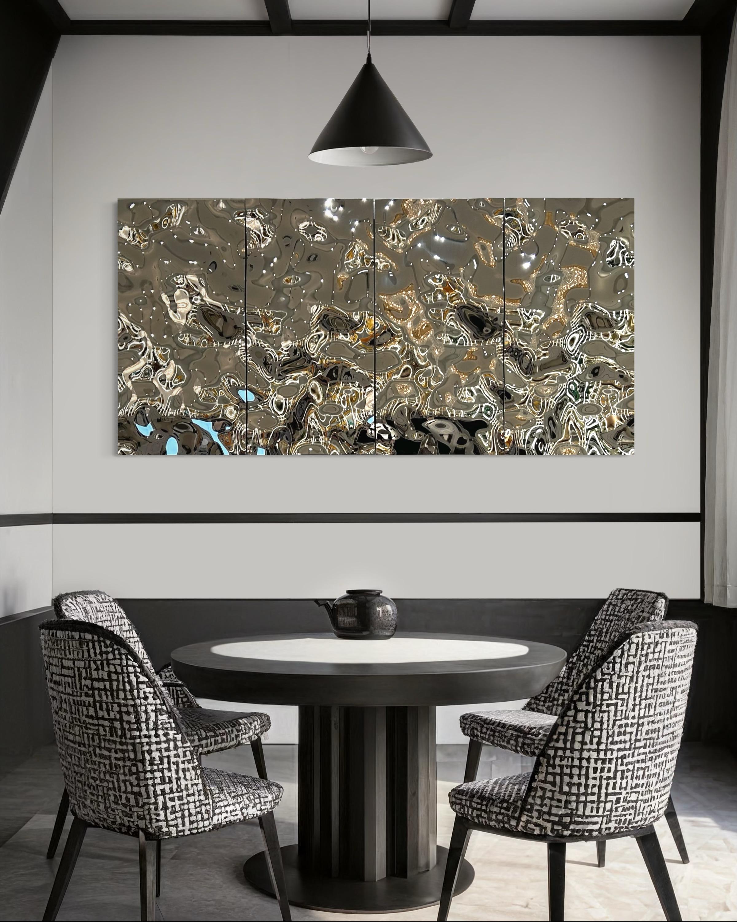 Tauchen Sie Ihren Raum in die fließende Eleganz der Aqua High Wave Kollektion von PlusObject ein - eine modulare Serie von 3D-Glaspaneelen, die jede Oberfläche in ein Statement aus Bewegung und Licht verwandeln. Inspiriert vom dynamischen Fluss des